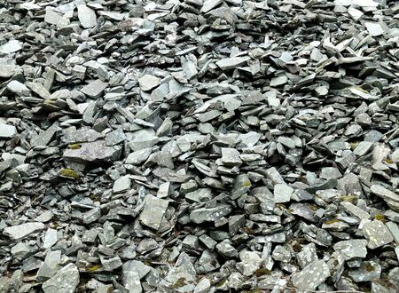 Scree slope from old slate quarry, ukの写真素材