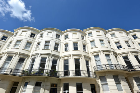 Bow fronted Regencey (georgian) houses in Brighton, UK