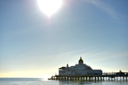 Eastbourne pier in calm sunny weather, aの写真素材