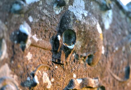 Skull and crossed bones on a Georgian grave stoneの写真素材
