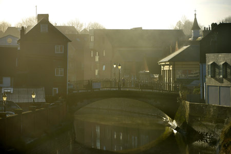 Cliffe bridge, Lewes, on a misty cold morning