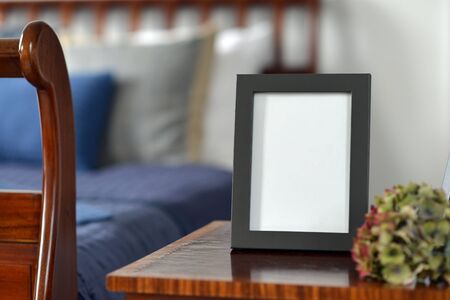 Luxury leather picture frames in a bedroomの写真素材