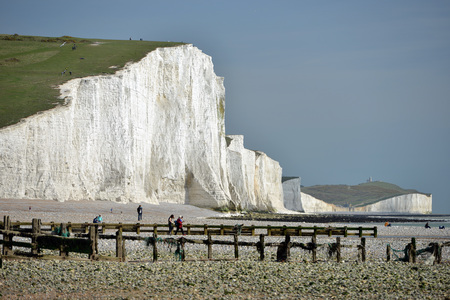 Seven Sisters chalk cliffs n the South Downs National Park, Cuckmere Havenのeditorial素材