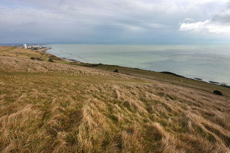 Coastal South Downs way near Eastbourne, East Sussexの写真素材