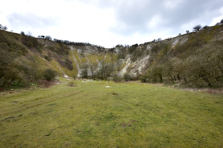 Disused chalk pit n the South Downs National Parkの写真素材