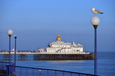 Eastbourne Pier, East Sussex, UK, on a sunny eveningの写真素材