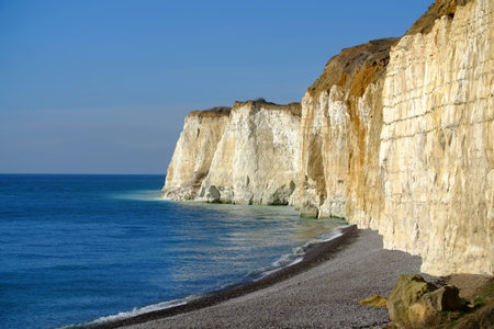 White chalk cliffs at Newhaven, East Sussex, UK