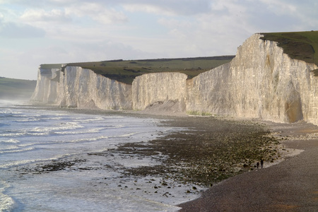 Chalk cliffs in East Sussex, Southern Englandの写真素材