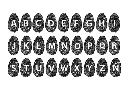 Fingerprint alphabet blackのイラスト素材