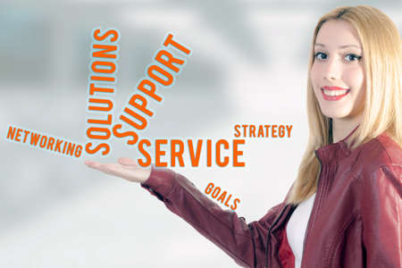 Young girl customer serviceの写真素材