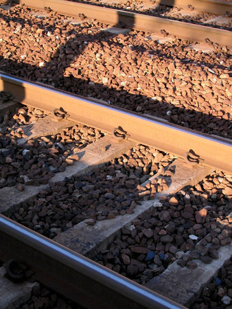 View of old rail way line at sunset