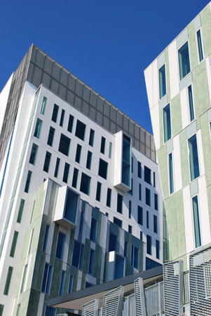 Modern architecture building in Assago, Milano, Italy