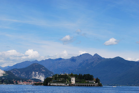 Panorama of Isola Bella, Borromean Island on Maggiore lake, Stresa, Italy