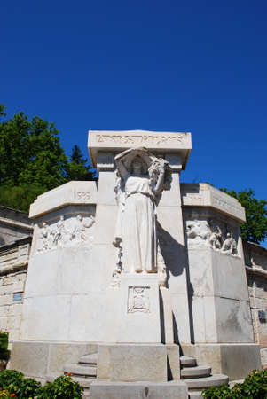 Ancient marble monument in the park, Avignon town, Provence, Franceのeditorial素材