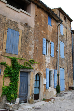 Typical old stone houses in Gordes village, Vaucluse, Provence, Franceのeditorial素材