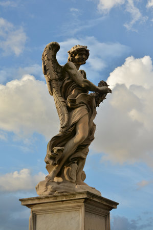 A beautiful angel of Castel Sant'Angelo bridgeのeditorial素材