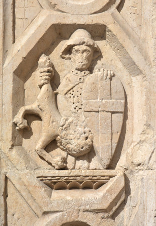 Detail of Palazzo dei Priori in Perugia, Umbria