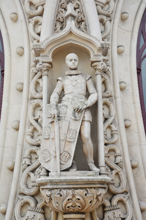 Detail of the famous Rossio Station in Lisbonの写真素材