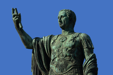 Bronze statue of Nerva, emperor of Ancient Rome, in the Imperial Forumのeditorial素材