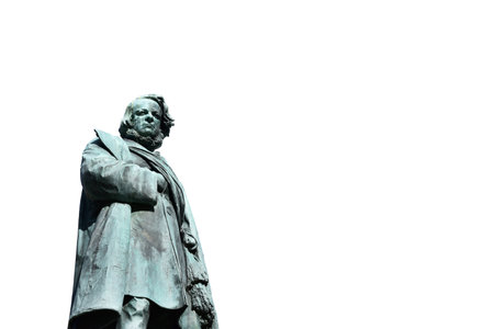 Bronze statue of Daniele Manin, italian patriot and President of Venice Republic during 1848 revolt against Austrian Empire, made by artist Borro in 1875のeditorial素材