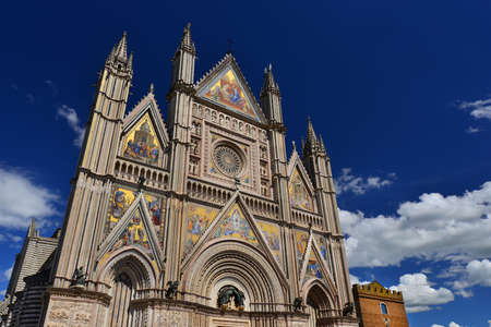 Beautiful gothic Orvieto Cathedral in Umbria, Italyの写真素材