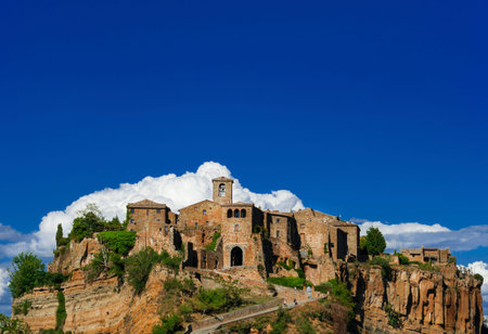Civita di Bagnoregio "the town that is dying" medieval historic center near Romeのeditorial素材