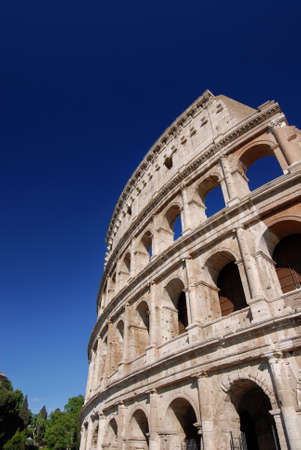 Coliseum monumental arcade in the center of Rome (with copy space)の写真素材