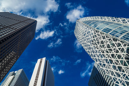 Tokyo, Japan, March 11, 2019: Shinjuku business and financial district modern skyscrapers in Tokyoのeditorial素材