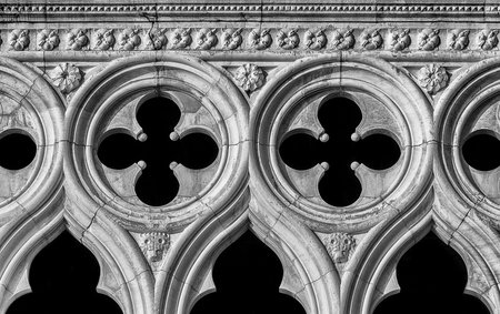 Venice gothic architecture as background (Black and White)