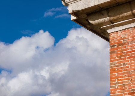 Old architecture with clouds as background