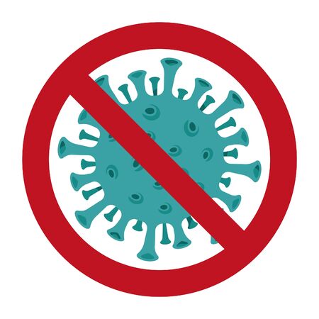 Stop coronavirus prohibition epidemic poster contamination for virusの写真素材