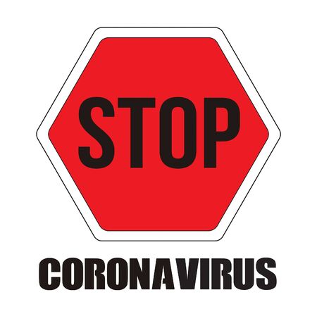 Coronavirus fight simbol - stop and prohibited illustrationの写真素材