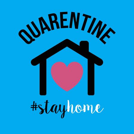 Home Coronavirus Pandemic Quarantine - Stay Home. Coronavirus fight messageの写真素材