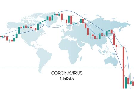 Economic crisis, global recession, concept of stock market crash. Coronavirus crisisの写真素材