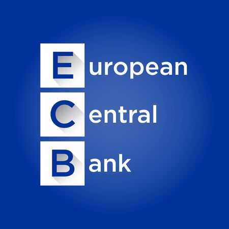 initials of the European central bank with blue background. ECBの写真素材