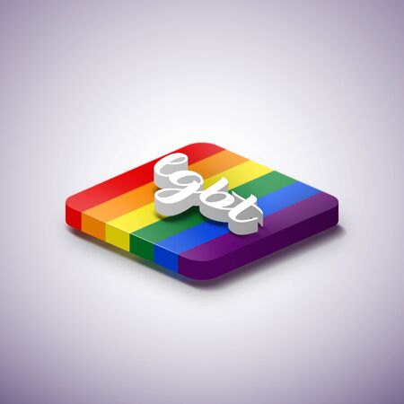 LGBT symbol with 3D floating text. 3D iconの写真素材