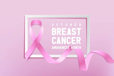 Pink tie. Breast cancer day in october. Pink bannerの写真素材