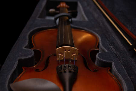 Classic violin in the boxの写真素材