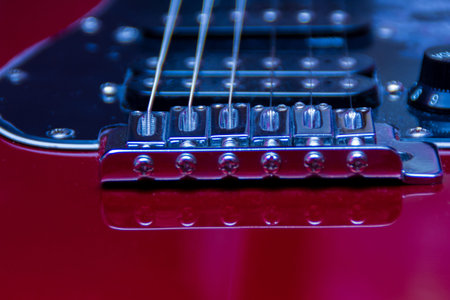 Close-up of an electric guitar