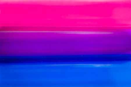 Illustration of bisexual flag made with brightness colors. Pink, purple and blue flag illustration...