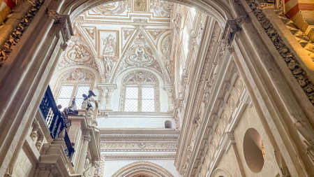 Interior of the Basilica di Santa Maria Maggiore in Florence, Italyの写真素材
