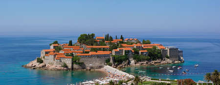 Sveti Stefan - panorama viewのeditorial素材