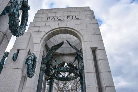 World War II Memorial, this is the Pacific side. Washington DC, USA.のeditorial素材