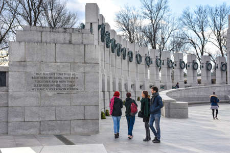 World War II Memorial, this is the Pacific side. Washington DC, USA.のeditorial素材