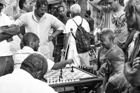 Men playing chess in Conde Street. Santo Domingo, Dominican Republic.のeditorial素材