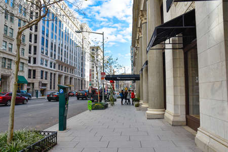 Washington DC, USA. Street view and life of Washington city near Capitol, Washington Monument and Holocaust Memorial Museum.のeditorial素材