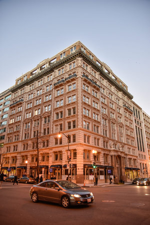 Washington DC, USA. Street view and life of Washington city near Capitol, Washington Monument and Holocaust Memorial Museum.のeditorial素材