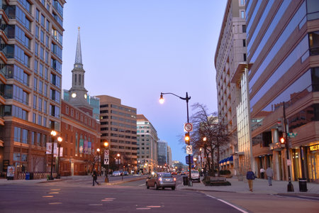 Washington DC, USA. Street view and life of Washington city near Capitol, Washington Monument and Holocaust Memorial Museum.のeditorial素材