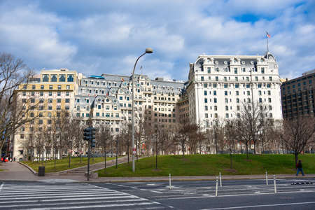 Washington DC, USA. Street view and life of Washington city near Capitol, Washington Monument and Holocaust Memorial Museum.のeditorial素材