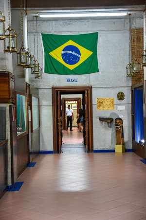 SANTO DOMINGO, DOMINICAN REPUBLIC - JANUARY 30, 2016: Museum inside the Lighthouse of Christopher Columbus.のeditorial素材